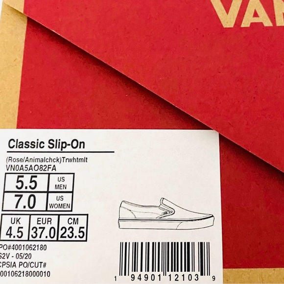 NWT Vans Rose / Animal Checker Slip On - Picture 8 of 8